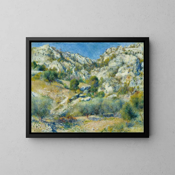 Rochers à l'Estaque - Pierre-Auguste Renoir — inramlat konstverk på väggen