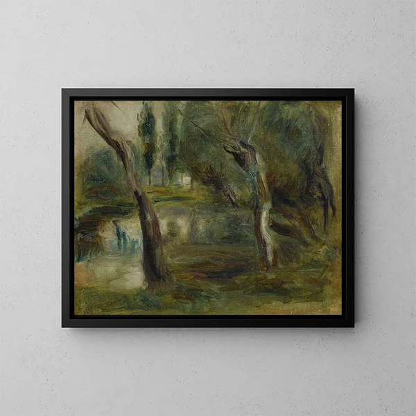 Säl vid kanten av en damm - Pierre-Auguste Renoir — inramlat konstverk på väggen