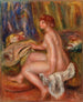 sittande kvinnlig naken profilvy Femme nue assise vue de profil - Pierre-Auguste Renoir — vy av konstverket
