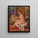 sittande kvinnlig naken profilvy Femme nue assise vue de profil - Pierre-Auguste Renoir — inramlat konstverk på väggen