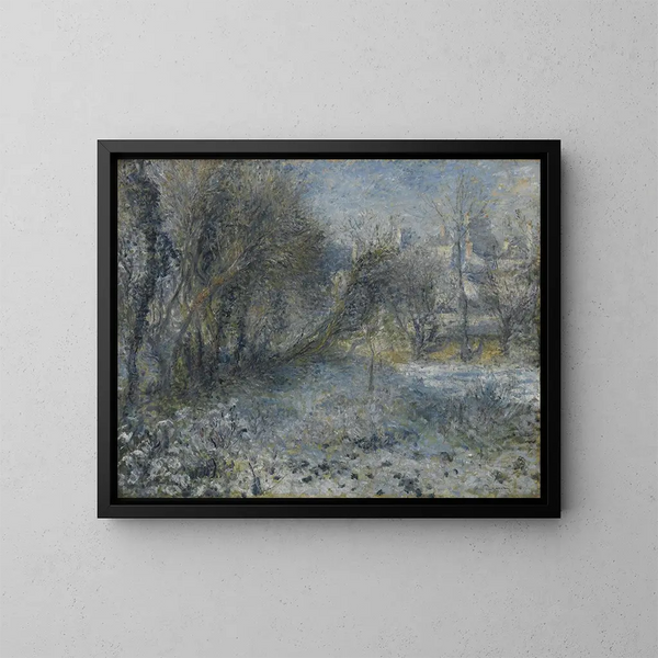 landskapslandskap snöig - Pierre-Auguste Renoir — inramlat konstverk på väggen