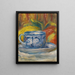 Tasse och frukter - Pierre-Auguste Renoir — inramlat konstverk på väggen