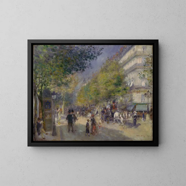 Les Grands Boulevards - Pierre-Auguste Renoir — inramlat konstverk på väggen