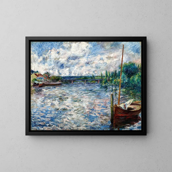 La Seine à Chatou - Pierre-Auguste Renoir — inramlat konstverk på väggen