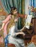 två unga flickor vid piano - Pierre-Auguste Renoir — vy av konstverket