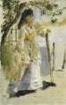 kvinna nära ett staket - Pierre-Auguste Renoir — vy av konstverket