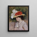 kvinna med blomsterhatt - Pierre-Auguste Renoir — inramlat konstverk på väggen