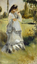 kvinna i en park - Pierre-Auguste Renoir — vy av konstverket