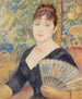 kvinna med fan - Pierre - Auguste Renoir — vy av konstverket