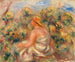 kvinna med hatt i ett landskap - Pierre-Auguste Renoir — vy av konstverket