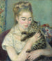 kvinna med en katt - Pierre-Auguste Renoir — vy av konstverket