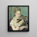 kvinna med en katt - Pierre-Auguste Renoir — inramlat konstverk på väggen