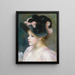 Ung flicka med rosa och svart hatt - Pierre-Auguste Renoir — inramlat konstverk på väggen