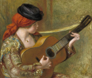 ung spansk kvinna med gitarr - Pierre-Auguste Renoir — vy av konstverket