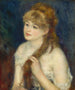 ung kvinna som flätar sitt hår - Pierre-Auguste Renoir — vy av konstverket