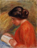 Young Woman Reading Jeune femme lisant buste - Pierre-Auguste Renoir — vy av konstverket