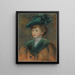 ung kvinna med grön hatt - Pierre-Auguste Renoir — inramlat konstverk på väggen