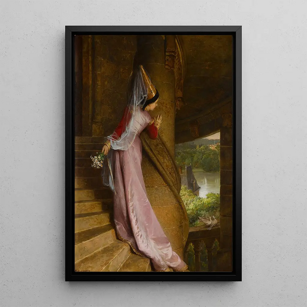 Le rendez-vous secret - Pierre-Charles Comte — inramlat konstverk på väggen