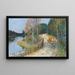 oxdrag vid Loing-älven - Pierre-Eugène Montzin — inramlat konstverk på väggen