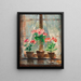Geraniums - Pierre-Eugène Montzin — inramlat konstverk på väggen