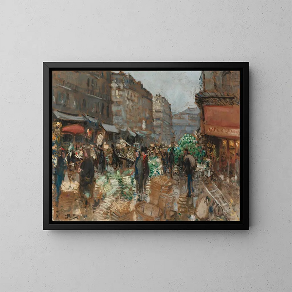 Les Halles anciennes - Pierre-Eugène Montzin — inramlat konstverk på väggen