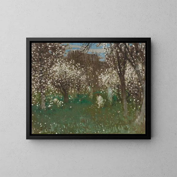 Verger en fleurs - Pierre-Eugène Montzin — inramlat konstverk på väggen