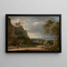 klassiskt landskap med figurer och skulptur - Pierre-Henri de Valenciennes — inramlat konstverk på väggen