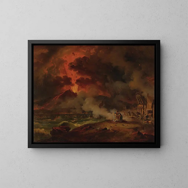 La Destruction de Pompéi - Pierre-Henri de Valenciennes — inramlat konstverk på väggen