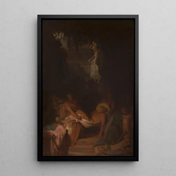 La Mise au tombeau - Pierre-Nicolas Brisset — inramlat konstverk på väggen