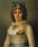 kvinnoporträtt tidigare identifierad som Anne-Josèphe Théroigne de Méricourt - Pierre-Nicolas Selles — vy av konstverket