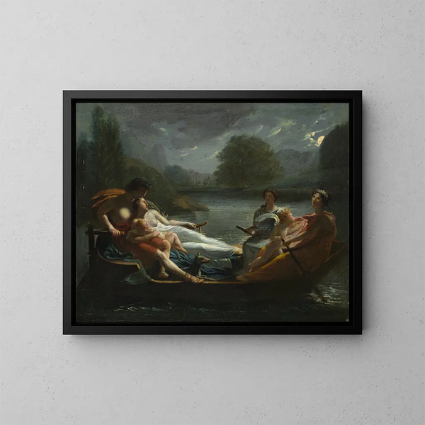 Le Rêve de bonheur - Pierre-Paul Prud'hon — inramlat konstverk på väggen