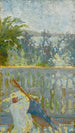Le balcon et l'ombrelle - Pierre Bonnard — vy av konstverket