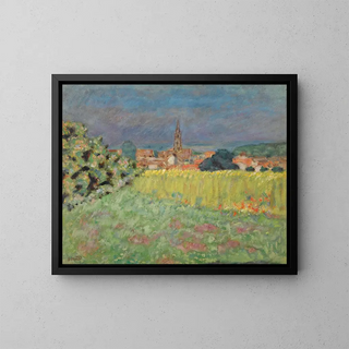 Le Champ de blé devant l'église - Pierre Bonnard — inramlat konstverk på väggen