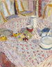still life på ett rutigt rött duk - Pierre Bonnard — vy av konstverket