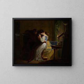 Paolo och Francesca - Pierre Claude François Delorme — inramlat konstverk på väggen