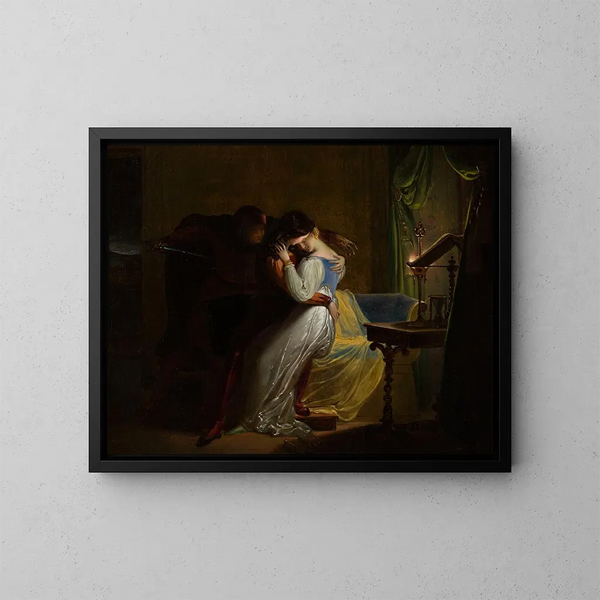Paolo och Francesca - Pierre Claude François Delorme — inramlat konstverk på väggen