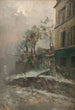Rue de Montmartre under snön - Pierre Jacques Pelletier — vy av konstverket