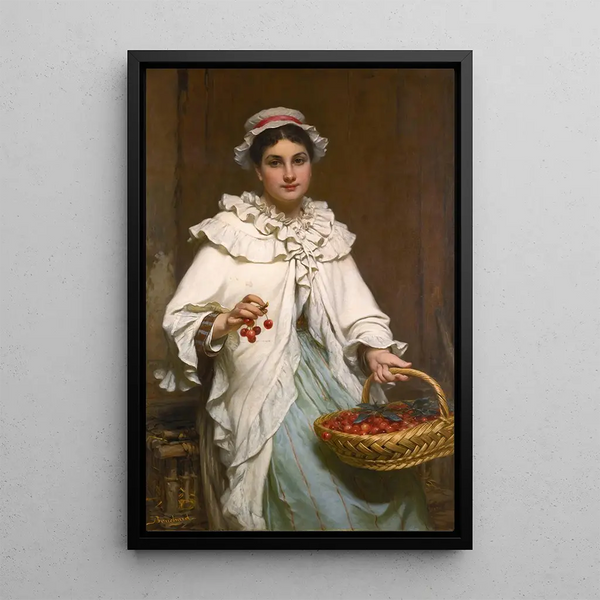 La cueilleuse de cerises - Pierre Louis Bouchard — inramlat konstverk på väggen