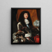 Louis XIV med svart peruk och rustning - Pierre Mignard — inramlat konstverk på väggen