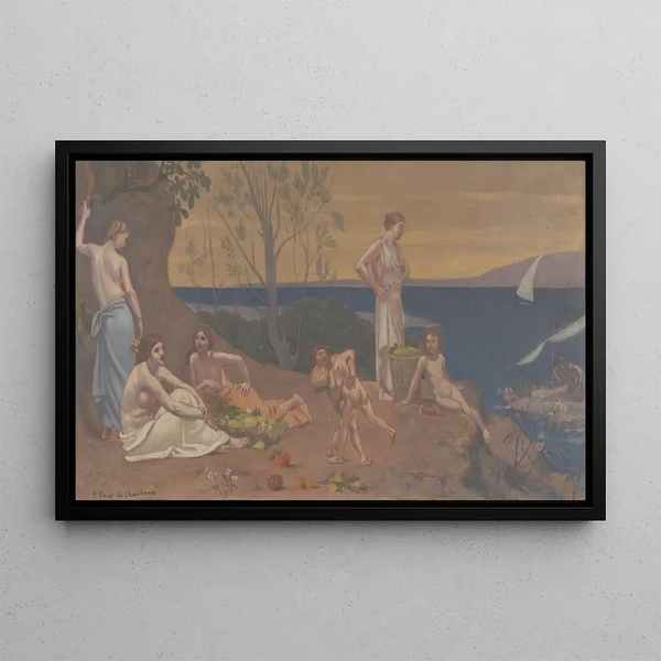 Milda Landet Trevligt - Pierre Puvis de Chavannes — inramlat konstverk på väggen