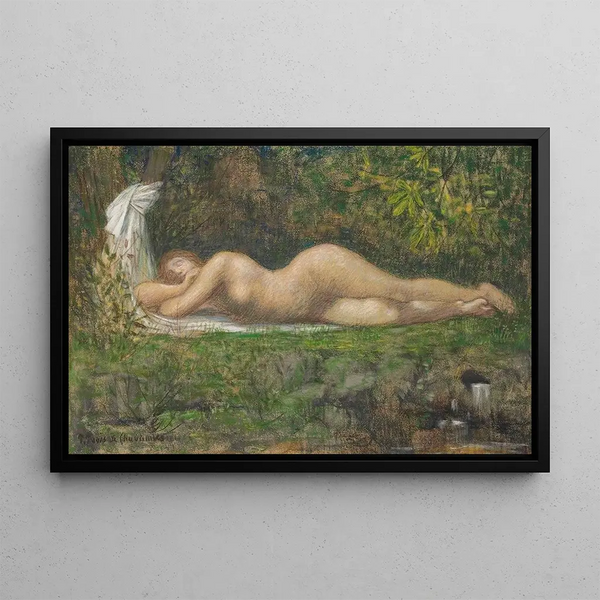 La Source - Pierre Puvis de Chavannes — inramlat konstverk på väggen