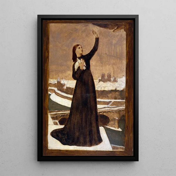 Le Pigeon voyageur - Pierre Puvis de Chavannes — inramlat konstverk på väggen