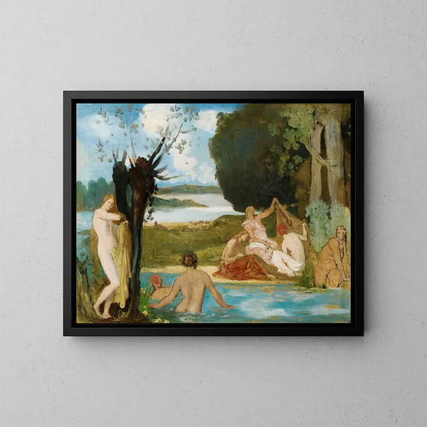 Skiss för sommaren: Badrummet - Pierre Puvis de Chavannes — inramlat konstverk på väggen