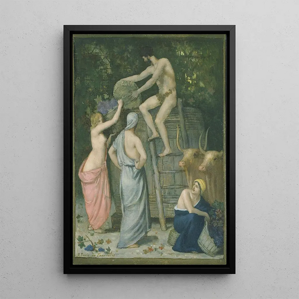Le Pressoir - Pierre Puvis de Chavannes — inramlat konstverk på väggen