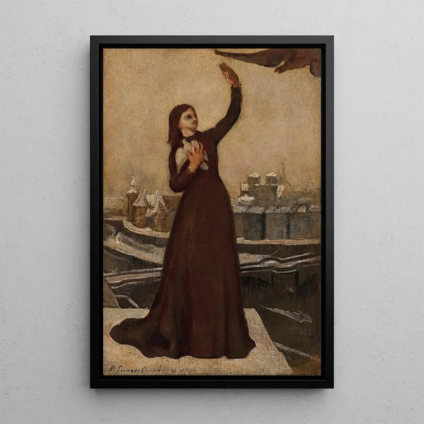 Studie för Le Pigeon voyageur - Pierre Puvis de Chavannes — inramlat konstverk på väggen