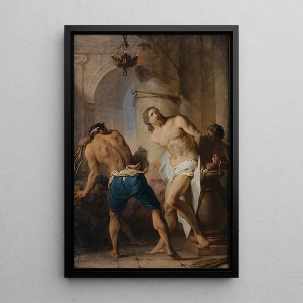 La Flagellation du Christ - Pierre Subleyras — inramlat konstverk på väggen