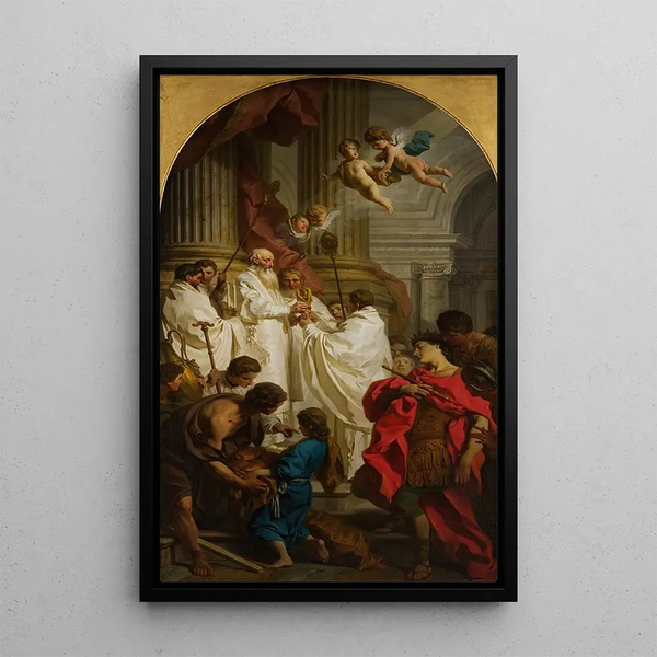 La Messe de Saint Basile - Pierre Subleyras — inramlat konstverk på väggen