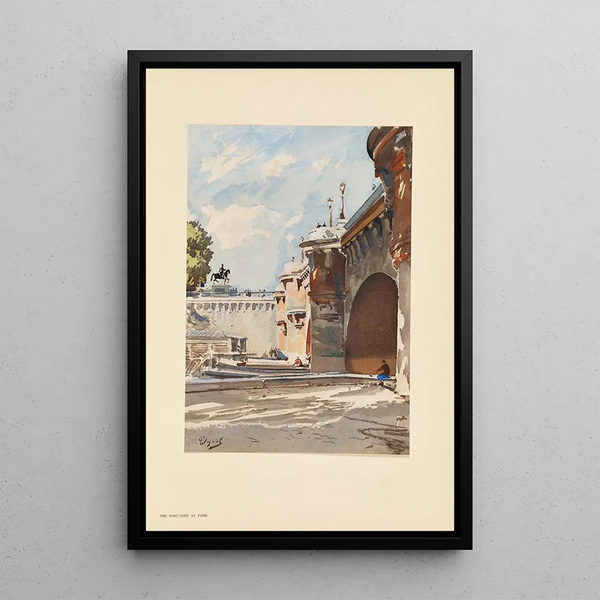 Le Pont-Neuf Paris - Pierre Vignal — inramlat konstverk på väggen