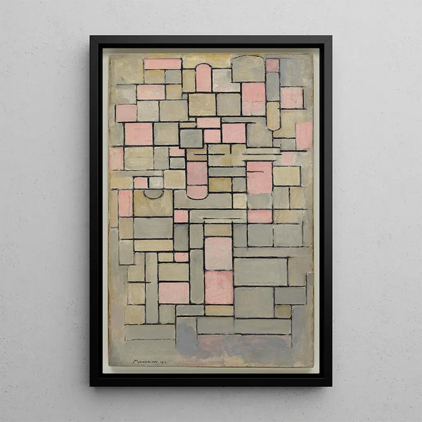 Composition 8 - Piet Mondrian — inramlat konstverk på väggen