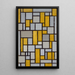 Composition avec grille 1 - Piet Mondrian — inramlat konstverk på väggen